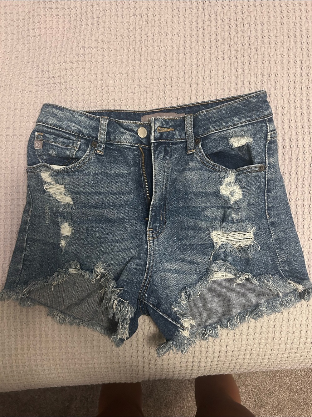 Just USA Distressed Medium Wash Denim Shorts